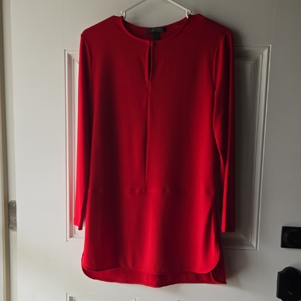 Lauren Ralph Lauren Red Long Sleeve Mini Dress